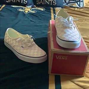 Pink Checkerboard Reflective Vans